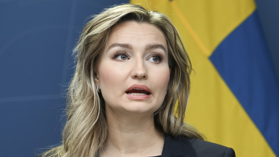Energi- och näringsminister Ebba Busch (KD) håller pressträff. Arkivbild.