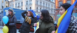 Demonstration i Uppsala idag mot Rysslands invasion av Ukraina