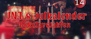 Dags att öppna lucka 14 i UNT:s julkalender Bokstavsjakten