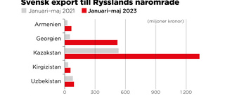 Svensk export till Rysslands grannar rusar