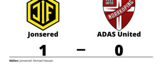 ADAS United förlorade första matchen mot Jonsered