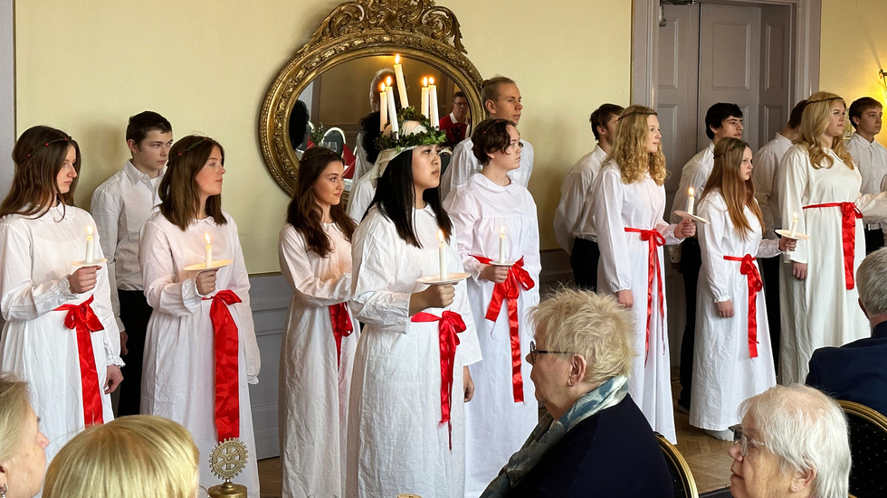 Järvenskolan lussade på Statts festvåning under lunchen på måndagen.