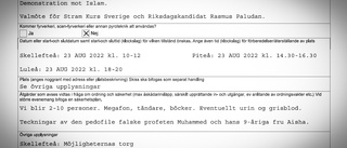 Dokumenten visar: Paludan ville använda urin, blod och teckningar på "pedofilen Muhammed" i Piteå