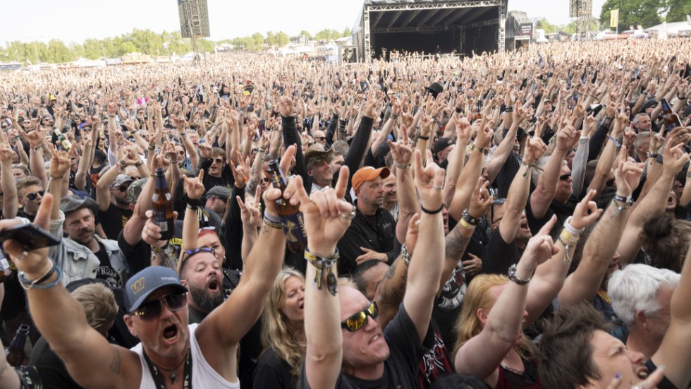 Endast polisen får flyga drönare över Sweden Rock-publiken i år. Arkivbild.
