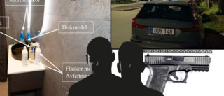 Tejpade hyrbilen – och greps med pistol