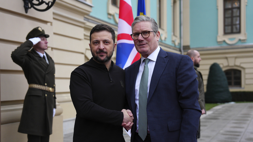 Ukrainas president Volodymyr Zelenskyj och Storbritanniens premiärminister Keir Starmer i Kiev.