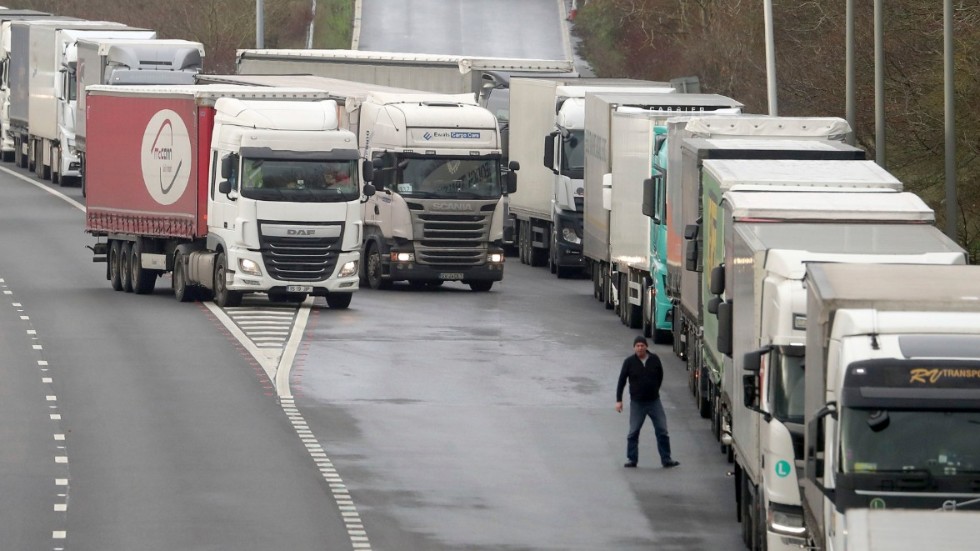 Storbritannien vill låta utländska lastbilschaufförer köra mer för att hantera transportkrisen. Arkivbild.
