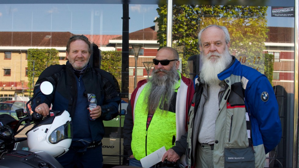 Leif "Kickin´ Kenneth" Goldkuhl, Anders "Surte Suzuki" Thuresson och Erik "Kalle Kawasaki" Johansson besökte Åtvidaberg på fredagen.