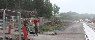 Hjulsbrobon: Vägarbetet innebär fara för cyklister