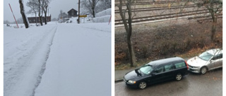 Rikligt snöfall på vischan – barmark i "stan"