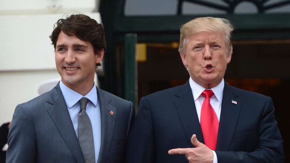 Donald Trump, när han var USA:s president, tillsammans med Kanadas premiärminister Justin Trudeau. Bild från 2017.