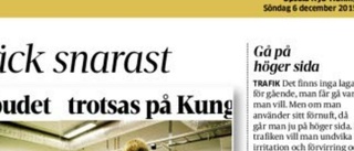 Säkrare att gå på vänster sida