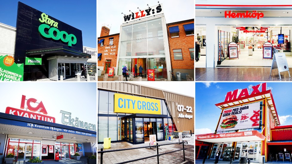 Priserna hos Stora Coop, Willys city, Hemköp, Ica kvantum Ekängen, City gross och Ica maxi Eskilstuna har jämförts.