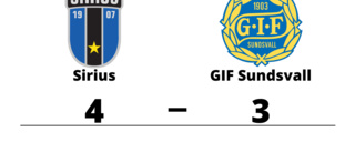 Uddamålsseger för Sirius mot GIF Sundsvall