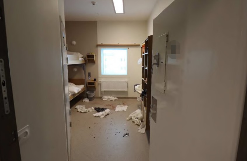 En fånge hittades svårt skadad inne i en cell på Skänningeanstalten. (Bilden är hämtad från förundersökningen.) 