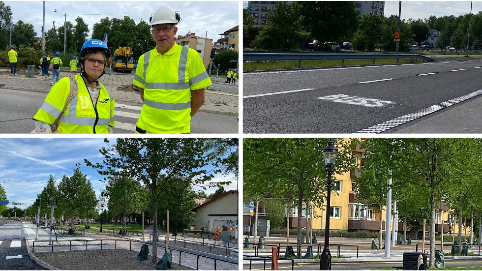 Karin Jonsson (C) och Michael Botvidsson kan glädjas åt att Östra Promenaden snart öppnas upp för trafik igen.