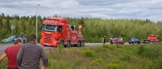 Betongbil rutschade 150 meter ner i skogen