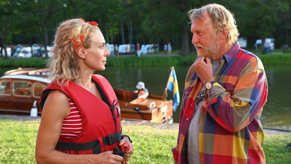 Eva Röse och Tomas von Brömssen i "Göta kanal 4 – vinna eller försvinna". 