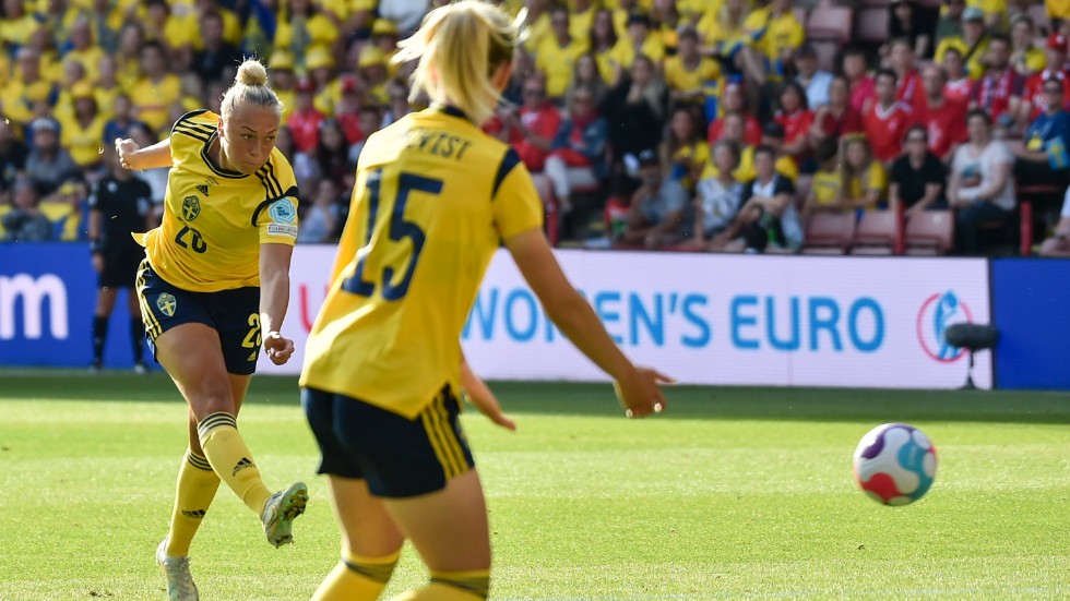 Hanna Bennison avgjorde i 94:e minuten när hennes Everton slog Leicester med 1–0 i Women's Super League. Arkivbild.