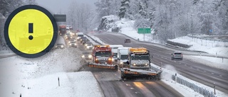 Gul varning under förmiddagen: ”Kraftig snömängd”