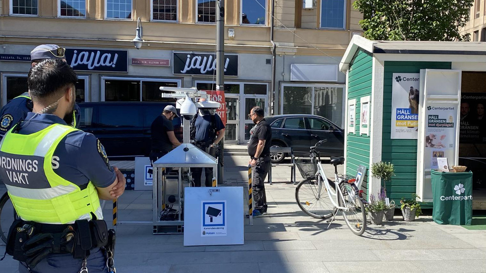 Polisen kamerabevakar Stora torget efter dödshot mot politiker inför EU-valet.