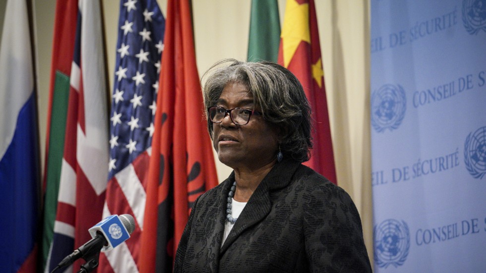 USA:s FN-ambassadör Linda Thomas-Greenfield säger att FN:s säkerhetsråd finns till för att skydda territoriell integritet. Arkivbild.