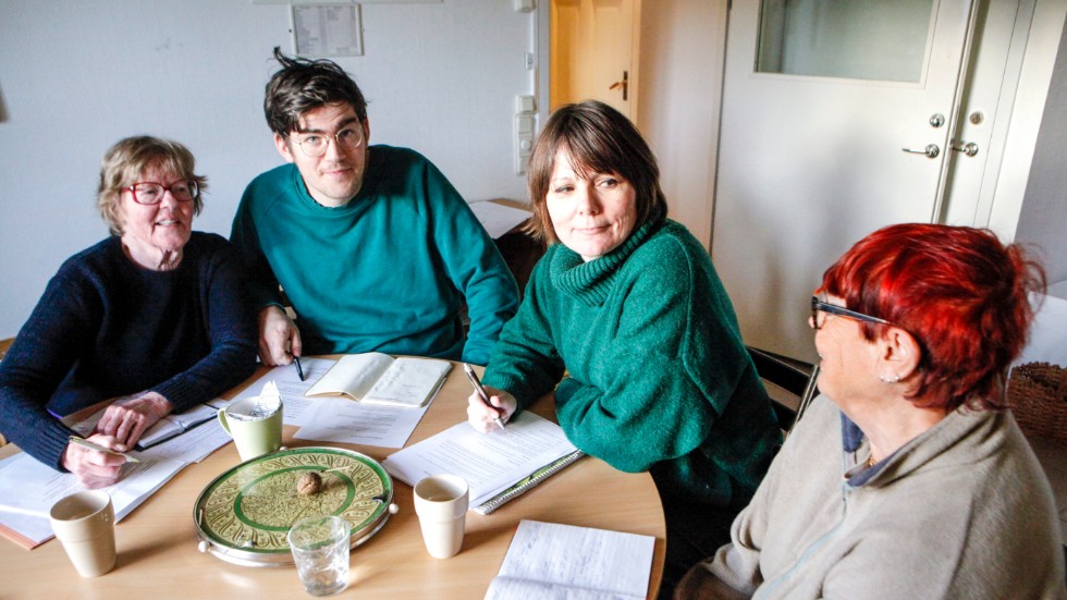 Eva Höök, Knut Stahle, Judith Dekker och Ann Uddin i samband med ett av arbetsgruppens möten.