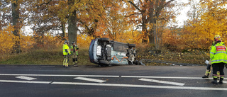 Ett körfält stängdes av efter trafikolycka