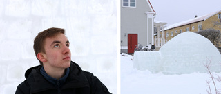 Markus, 17, unika projekt – gjutit 400 isblock till igloo i stan 