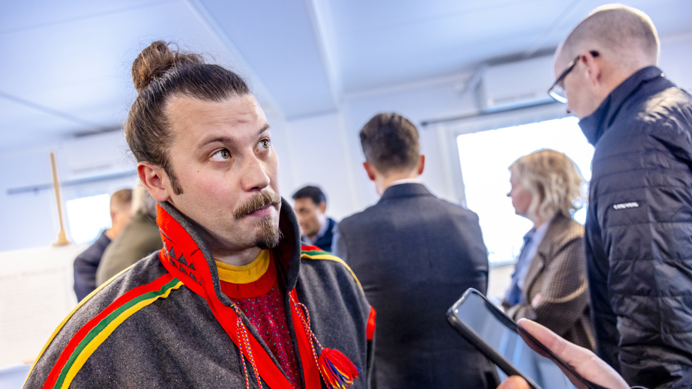 Tomas Kuhmunen arbetar som markanvändningskonsulent på Sametinget och var inbjuden att föreläsa för IVA om rennäringen och urfolksrätten.