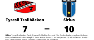 Tre poäng för Sirius hemma mot Tyresö Trollbäcken