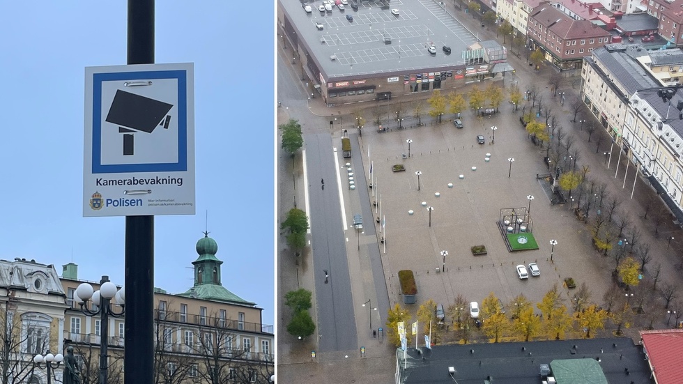 Stora torget är en av två platser som polisen nu kamerabevakar. Kamerorna spelar in film men det går också att se pågående händelser.