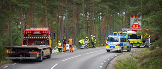 En person till sjukhus efter viltolycka utanför Nyköping