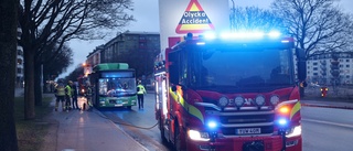 Brand i stadsbuss – släcktes av chauffören