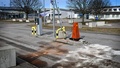Buss rammade flera bommar vid Skavsta
