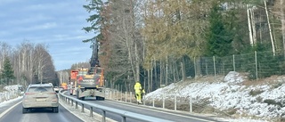 Efter skadorna: Reparation orsakade stopp i trafiken på riksväg 55/56