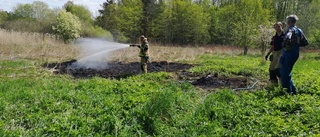 Räddningstjänsten släckte gräsbrand