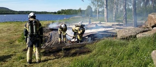 Utescen i Boden brinner