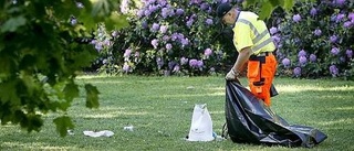 På plats i sopigt city