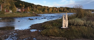 Konstverk på plats vid Storforsen