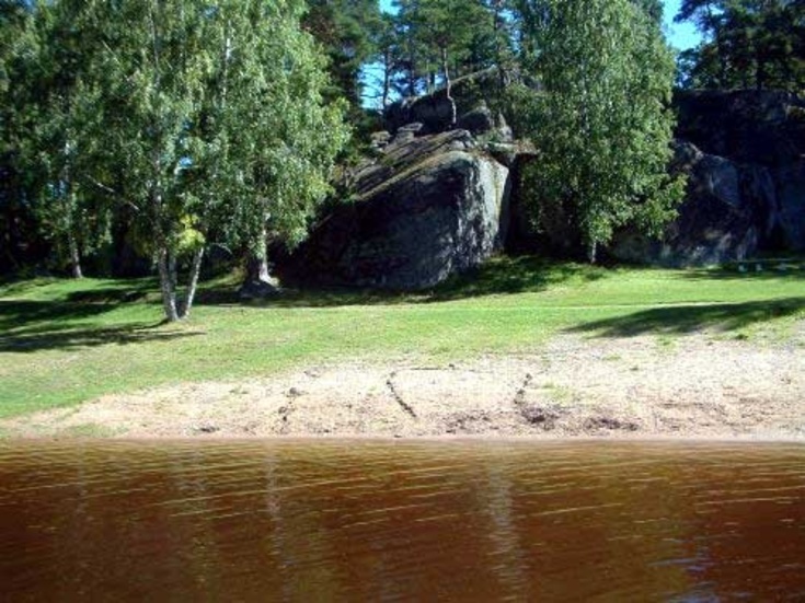 De stora Björkarna vid Stångåns strand ger skön skugga. Foto: Louise Tollemark