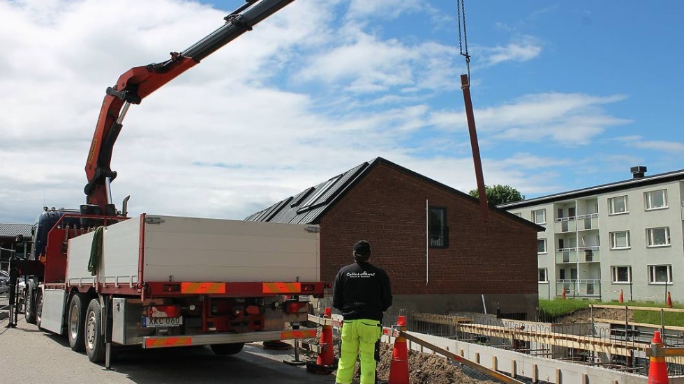 Bygg. Arbetet väntas pågå under hela hösten.