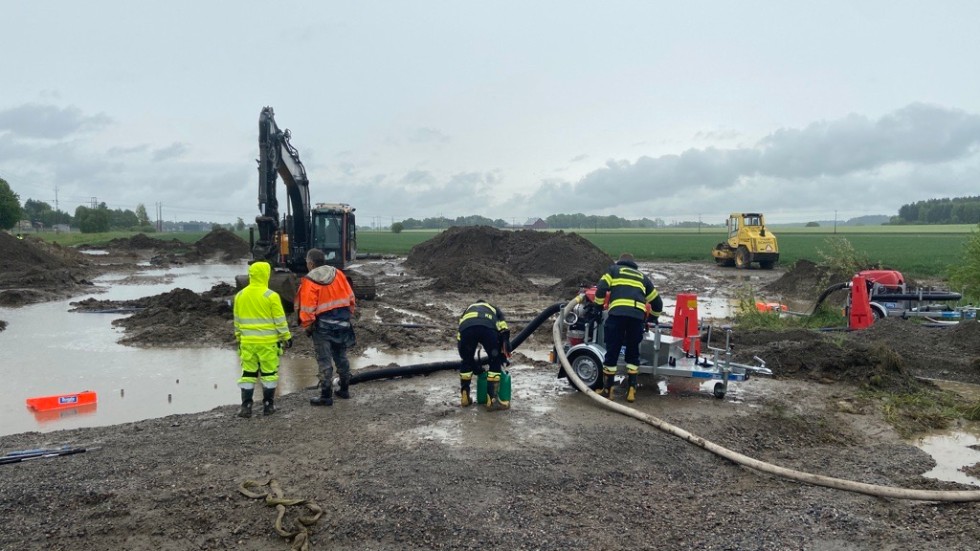 Vattenläckan upptäcktes klockan 02.30 vid Minninge, strax söder om Skavsta.