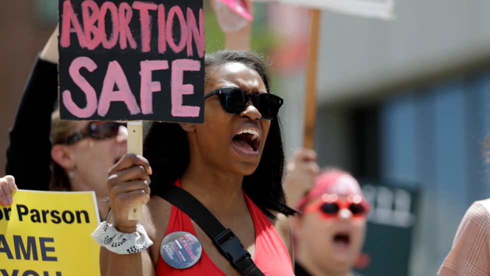 En demonstration för aborträtten i St Louis i Missouri. Arkivbild.