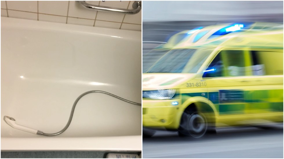 Mannen fick hjärnblödning i badkaret, och fick vänta sex timmar på ambulans.