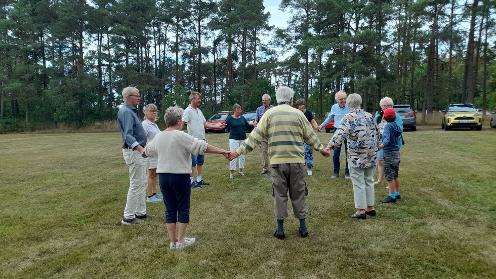 Föreningen Gotländska Folkdansare i Lärkparken i Roma.