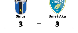 Sirius och Umeå Aka delade på poängen