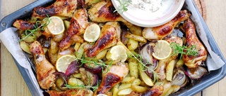 Middagstips: Chicken drumsticks med rosmarinpotatis och krispig sallad