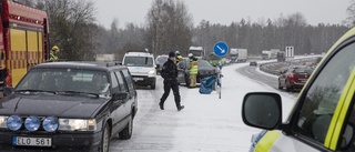 Taxi krockade på väg 55