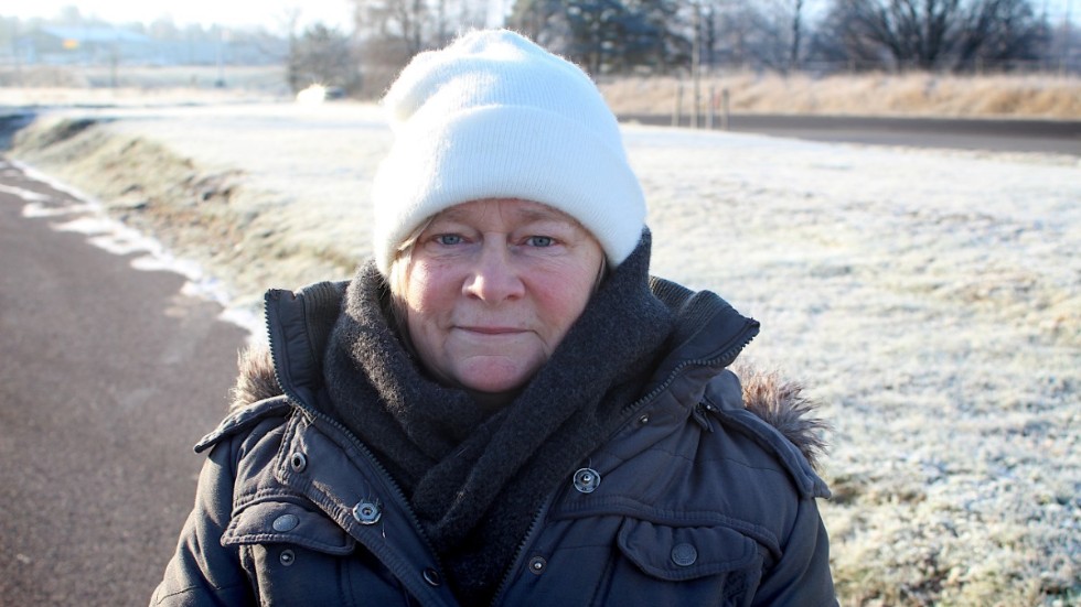 Mjölbybon Lena Mann tycker att många klippta gräsytor i stan skulle kunna göras om till blomsterängar till gagn för pollinerande insekter.